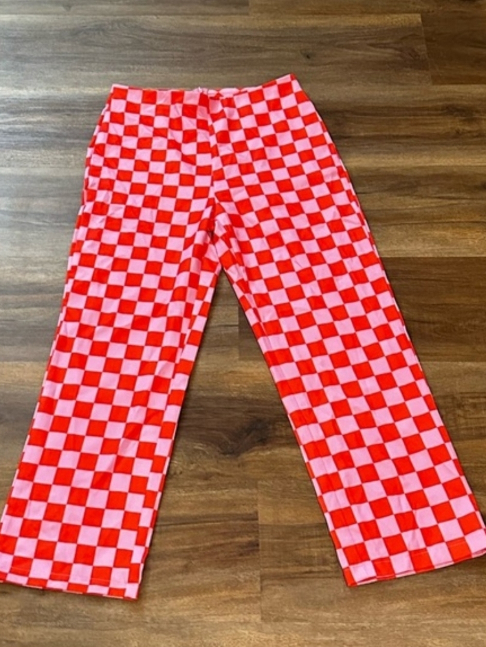 Pink and Red Checkered Pants